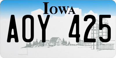 IA license plate AOY425