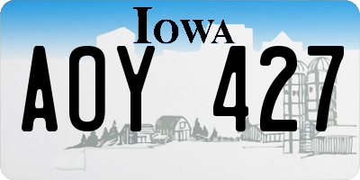 IA license plate AOY427