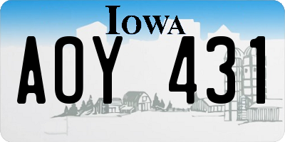 IA license plate AOY431