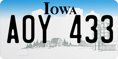IA license plate AOY433