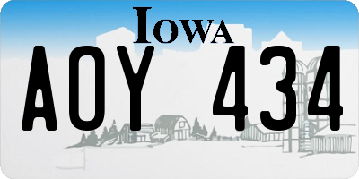 IA license plate AOY434