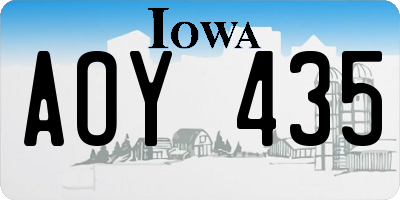 IA license plate AOY435