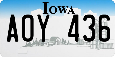 IA license plate AOY436