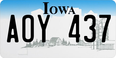 IA license plate AOY437