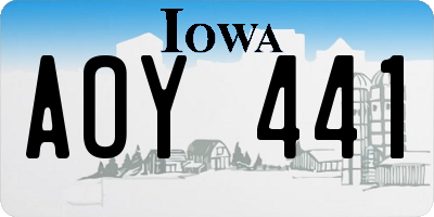 IA license plate AOY441