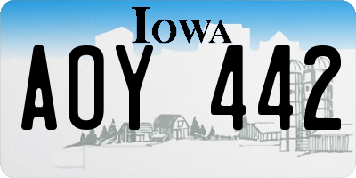 IA license plate AOY442