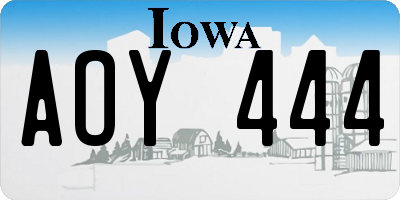 IA license plate AOY444