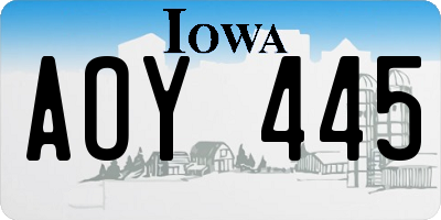 IA license plate AOY445