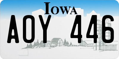 IA license plate AOY446