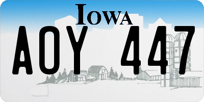 IA license plate AOY447