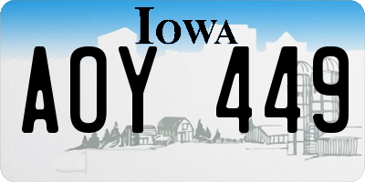 IA license plate AOY449