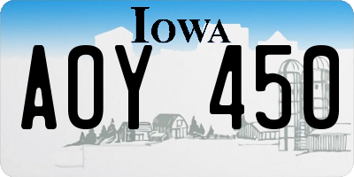 IA license plate AOY450