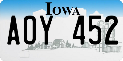 IA license plate AOY452