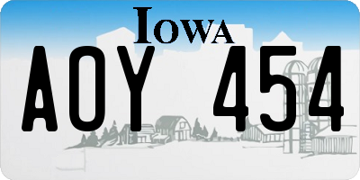 IA license plate AOY454
