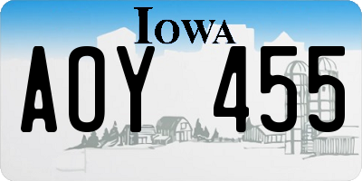 IA license plate AOY455