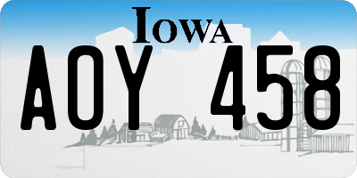 IA license plate AOY458