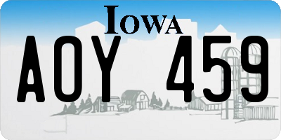 IA license plate AOY459