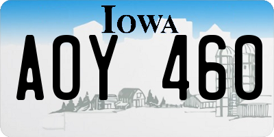 IA license plate AOY460
