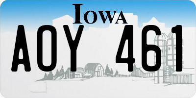 IA license plate AOY461