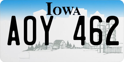 IA license plate AOY462