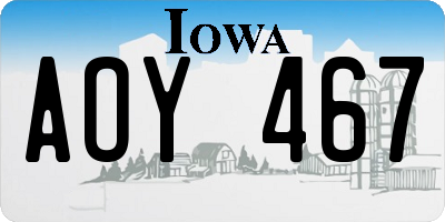 IA license plate AOY467