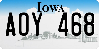 IA license plate AOY468