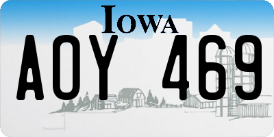 IA license plate AOY469