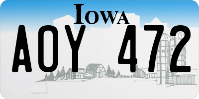 IA license plate AOY472