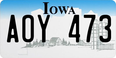 IA license plate AOY473