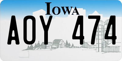 IA license plate AOY474