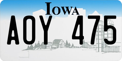 IA license plate AOY475