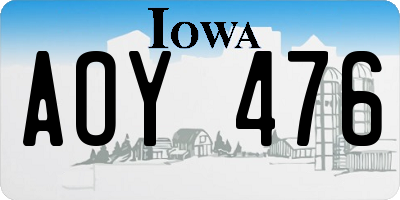 IA license plate AOY476