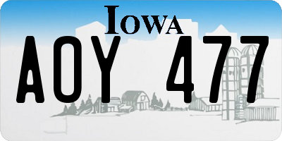 IA license plate AOY477