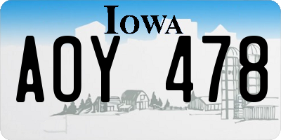IA license plate AOY478