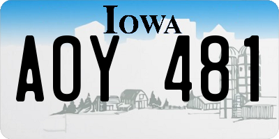 IA license plate AOY481