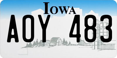 IA license plate AOY483