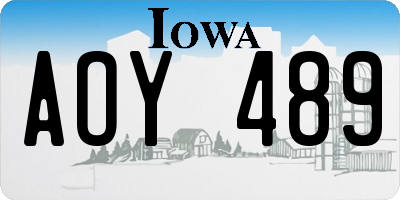 IA license plate AOY489