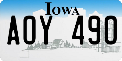 IA license plate AOY490