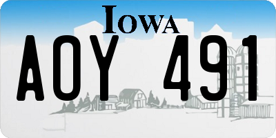 IA license plate AOY491