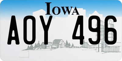 IA license plate AOY496