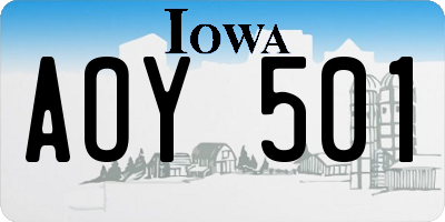 IA license plate AOY501