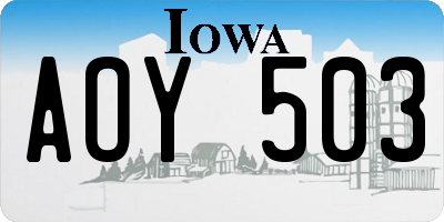 IA license plate AOY503