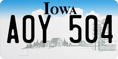 IA license plate AOY504