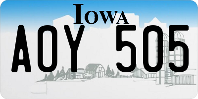 IA license plate AOY505