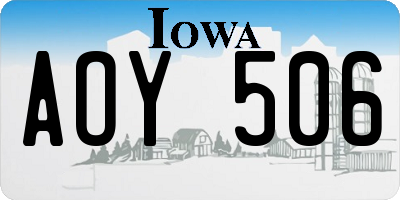 IA license plate AOY506