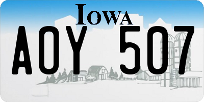 IA license plate AOY507