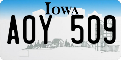 IA license plate AOY509