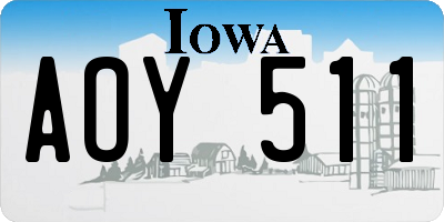 IA license plate AOY511
