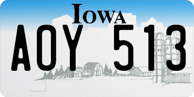 IA license plate AOY513