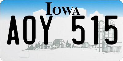 IA license plate AOY515